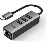 Los mejores  - Adaptador USB C a Ethernet- uni USB C Hub con adaptador de red LAN Gigabit Ethernet RJ45- compatible con MacBook Pro…